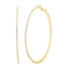 Jessica Simpson Crystal Hoop Earrings In Gold
