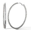 Jessica Simpson Crystal Lined Hoop Earrings In Metallic