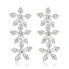 Jessica Simpson Crystal Snowflake Drop Earrings In Metallic