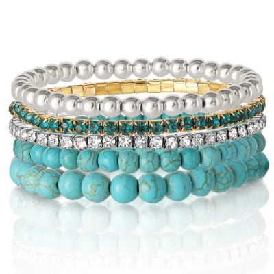 Jessica Simpson Crystal Stretch Bracelet, 5 Piece Set In Multi