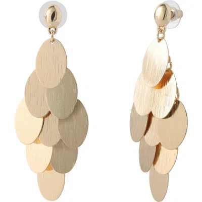 Jessica Simpson Dangling Petal Earrings Gold-tone, Large Drop Earrings For Women