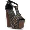 Jessica Simpson Dany T-strap Platform Sandal In Black Sparkle Tweed By Jessi In Black
