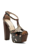 Jessica Simpson 'dany' Sandal In Black/ Print Faux Leather