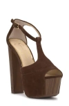 Jessica Simpson Dany T-strap Platform Sandal In Walnut In Walnut