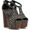 Jessica Simpson Dany Sandals Women Black Tweed Ankle Strap Platform Gal1136 In Black