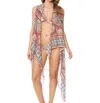 Jessica Simpson Day Tripper Chiffon Border Vest Cover Up In Pink In Pink