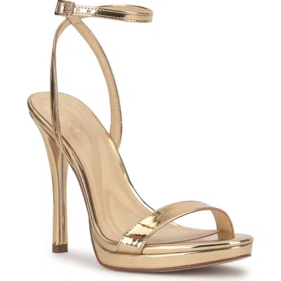 Jessica Simpson Divra Ankle Strap Stiletto Sandal In Gold