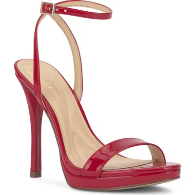 Jessica Simpson Divra Ankle Strap Stiletto Sandal In Red