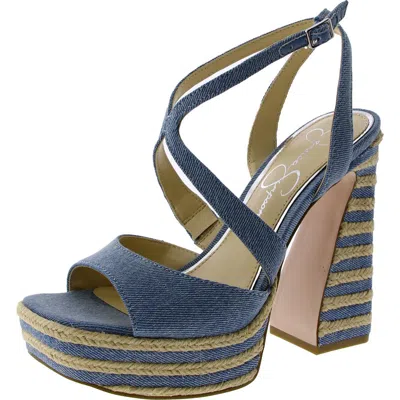 Jessica Simpson Dosia 2 Womens Denim Espadrille Platform Sandals
