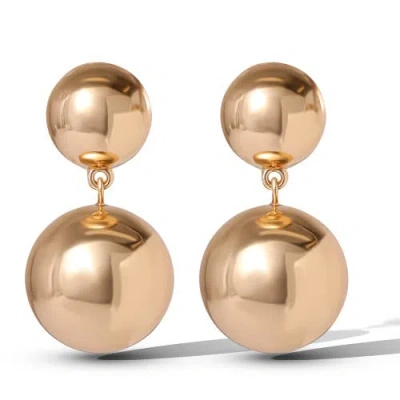 Jessica Simpson Double Ball Drop Earrings In Gold