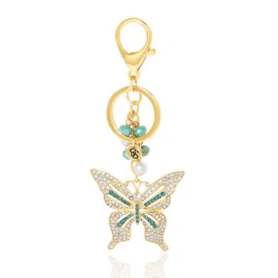 Jessica Simpson Elegant Butterfly Charm Keychain
