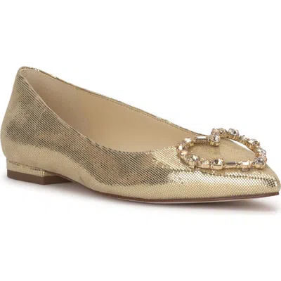 Jessica Simpson Elika Embellished Flat In Gold