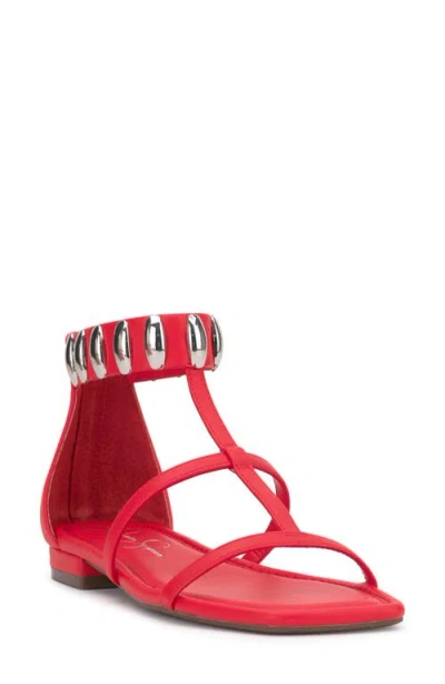 Jessica Simpson Elusta Ankle Strap Sandal In Poppy Red