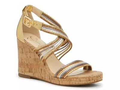 Jessica Simpson Elyzara Wedge Sandal In Gold