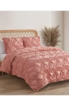 Jessica Simpson Emmy Textured Comforter & Sham Set In Pink