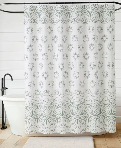 Jessica Simpson Fabric 13-pc. Shower Curtain Set With Hooks In White