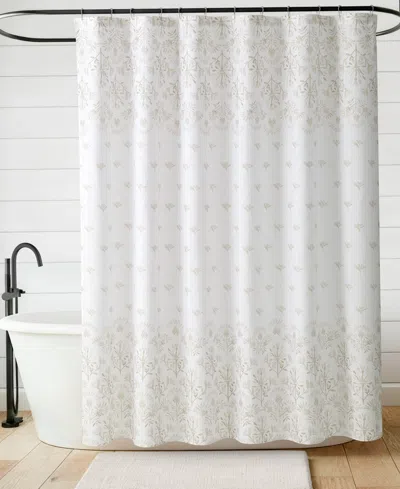 Jessica Simpson Fabric 13-pc. Shower Curtain Set With Hooks In White