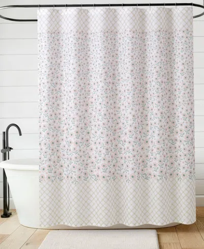 Jessica Simpson Fabric 13-pc. Shower Curtain Set With Hooks In White