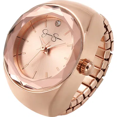 Jessica Simpson Faceted Bezel Ring Watch, 22mm