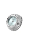 Jessica Simpson Faceted Bezel Ring Watch, 22mm
