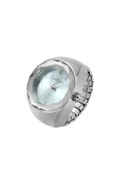 Jessica Simpson Faceted Bezel Ring Watch, 22mm
