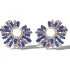 Jessica Simpson Fashion Earrings With Crystal In Blue