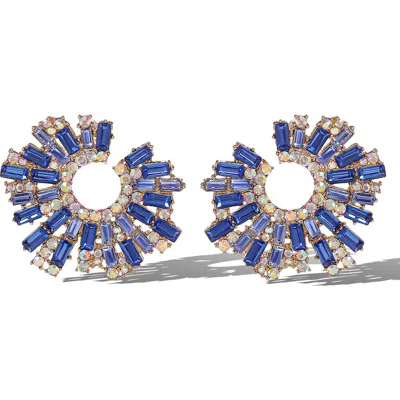 Jessica Simpson Fashion Earrings With Crystal In Blue