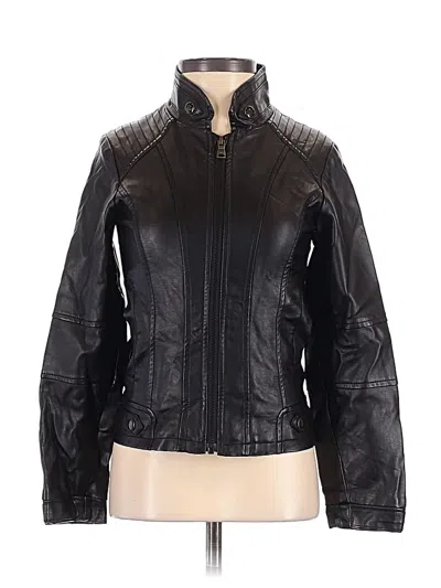 Pre-owned Jessica Simpson Faux Leather Jacket In Black