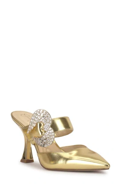 JESSICA SIMPSON JESSICA SIMPSON FAVICA EMBELLISHED SATIN SLIDE MULE