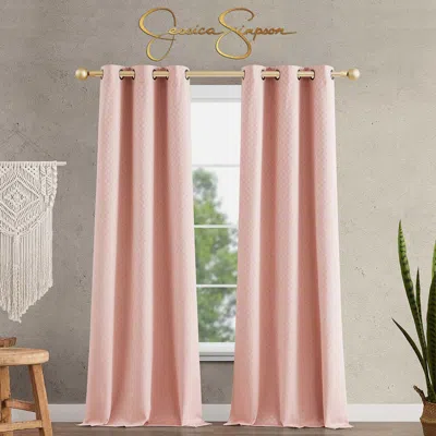 Jessica Simpson Faye Set Of 2 Curtain Panels In Pink