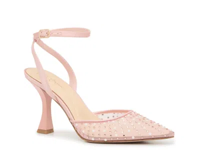Jessica Simpson Lavilra Tulle Bow Embellished Pumps In Pink