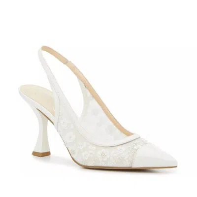 Jessica Simpson Fiomina Pump Women's White Pointed Toe Slingback Gal1269 In Red