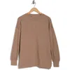 Jessica Simpson Fleece Crewneck Pullover In Brown