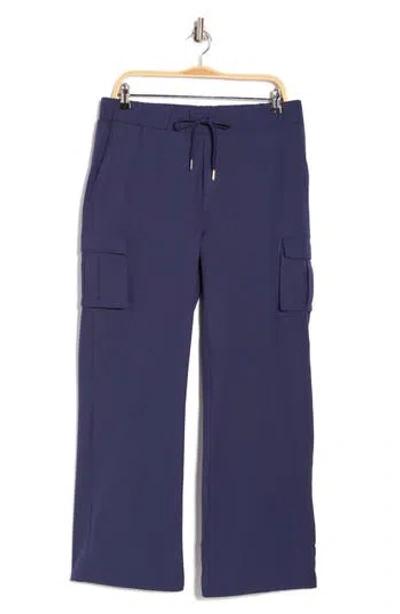 Jessica Simpson Fleece Lined Woven Cargo Pants In Blue