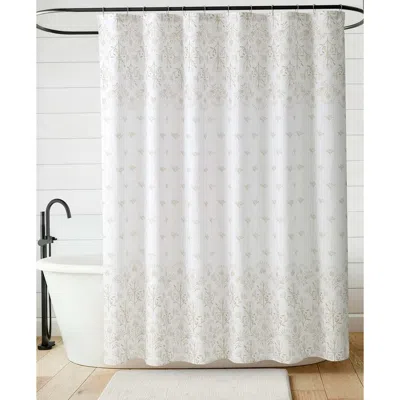 Jessica Simpson Floral Shower Curtain In White