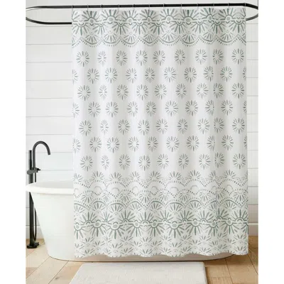 Jessica Simpson Floral Shower Curtain In Gray