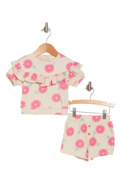 Jessica Simpson Babies'  Floral Top & Shorts In Pink