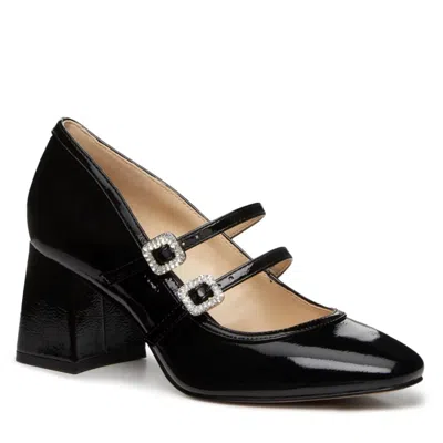 Jessica Simpson Frankey Pumps Women'sblack Patent Block Heel Mary Jane Gal708 In Black
