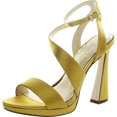 Jessica Simpson Friso Womens Buckle Ankle Strap Pumps In Yellow