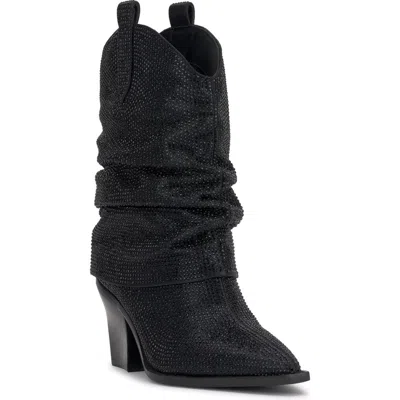 Jessica Simpson Gemorra Pointed Toe Bootie In Black Rhinestone