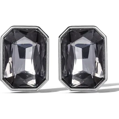 Jessica Simpson Gemstone Crystal Stud Earrings In Gray