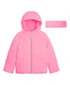 Jessica Simpson Girls 7-16 Reflective Shine Fashion Puffer Jacket In Pink