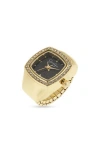 Jessica Simpson Glitter Ring Watch In Gold