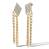 Jessica Simpson Gold-tone Chain Fringe Dangle Earrings With Crystal Accents In Gold