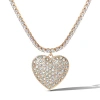 Jessica Simpson Gold-tone Heart Pendant Link Chain Necklace In Gold
