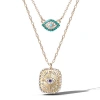 Jessica Simpson Gold-tone Layered Evil Eye Pendant Necklace Set In Gold