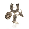 Jessica Simpson Gold-tone Rodeo Brooch With Western Charms In Gold