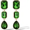 Jessica Simpson Green Crystal Drop Earrings In Green