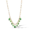 Jessica Simpson Green Gem Drop Charm Necklace In Green