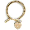 Jessica Simpson Heart Charm Bracelet In Gold